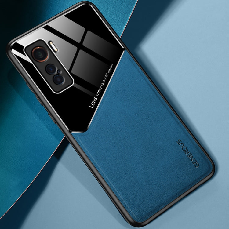 For vivo iQOO 5 All-inclusive Leather + Organic Glass Protective Case with Metal Iron Sheet