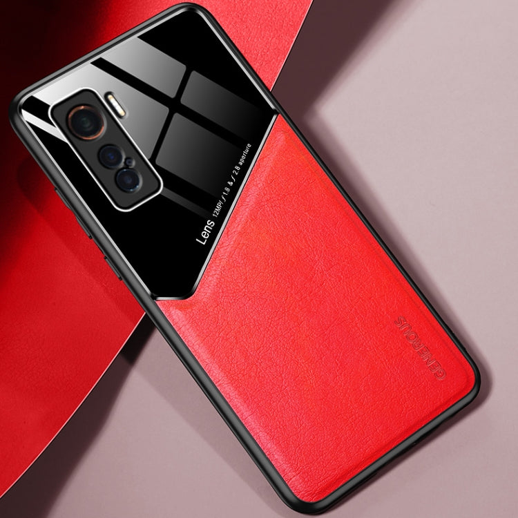 For vivo iQOO 5 All-inclusive Leather + Organic Glass Protective Case with Metal Iron Sheet