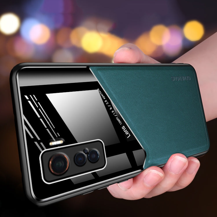 For vivo iQOO 5 All-inclusive Leather + Organic Glass Protective Case with Metal Iron Sheet