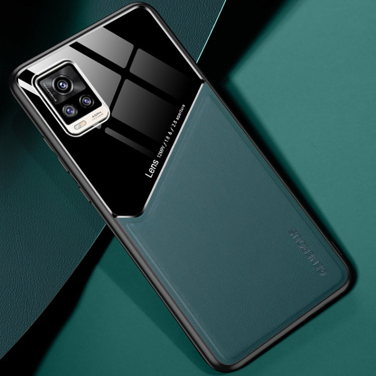 For vivo V20 All-inclusive Leather + Organic Glass Protective Case with Metal Iron Sheet