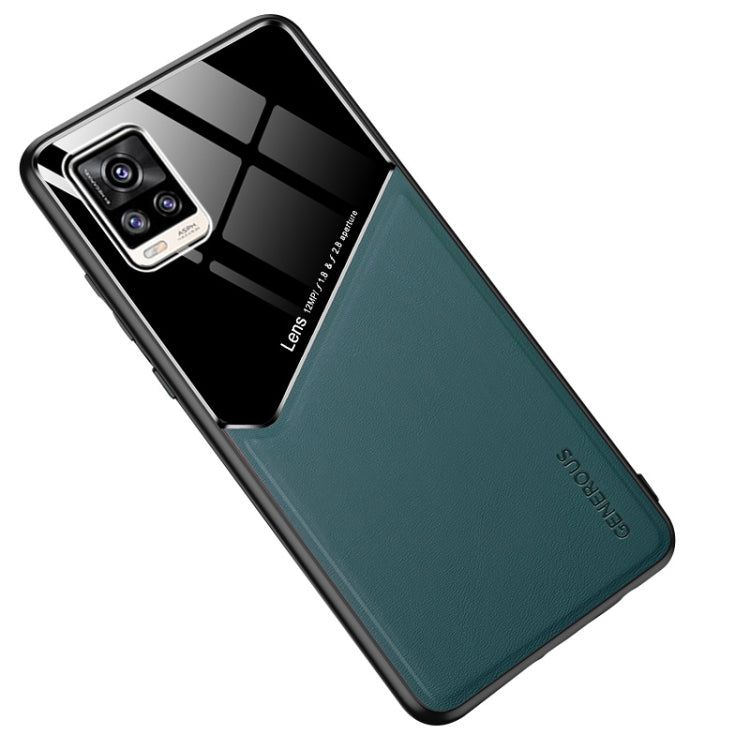 For vivo V20 All-inclusive Leather + Organic Glass Protective Case with Metal Iron Sheet