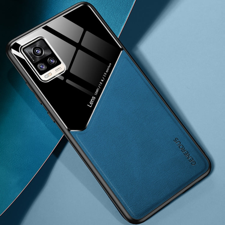 For vivo V20 All-inclusive Leather + Organic Glass Protective Case with Metal Iron Sheet