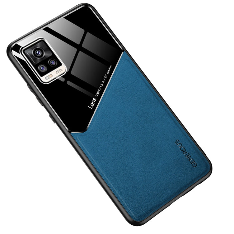 For vivo V20 All-inclusive Leather + Organic Glass Protective Case with Metal Iron Sheet
