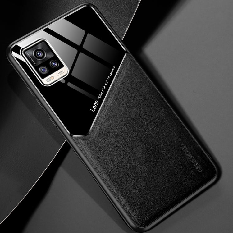 For vivo V20 All-inclusive Leather + Organic Glass Protective Case with Metal Iron Sheet