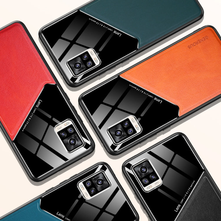 For vivo V20 All-inclusive Leather + Organic Glass Protective Case with Metal Iron Sheet