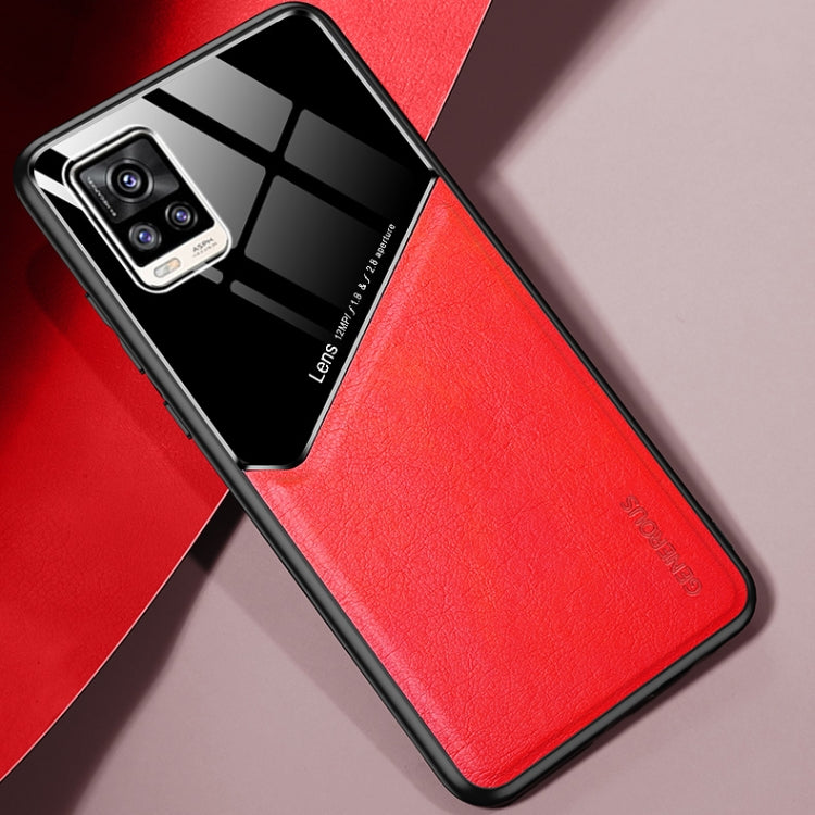 For vivo V20 All-inclusive Leather + Organic Glass Protective Case with Metal Iron Sheet