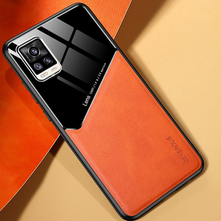 For vivo V20 All-inclusive Leather + Organic Glass Protective Case with Metal Iron Sheet