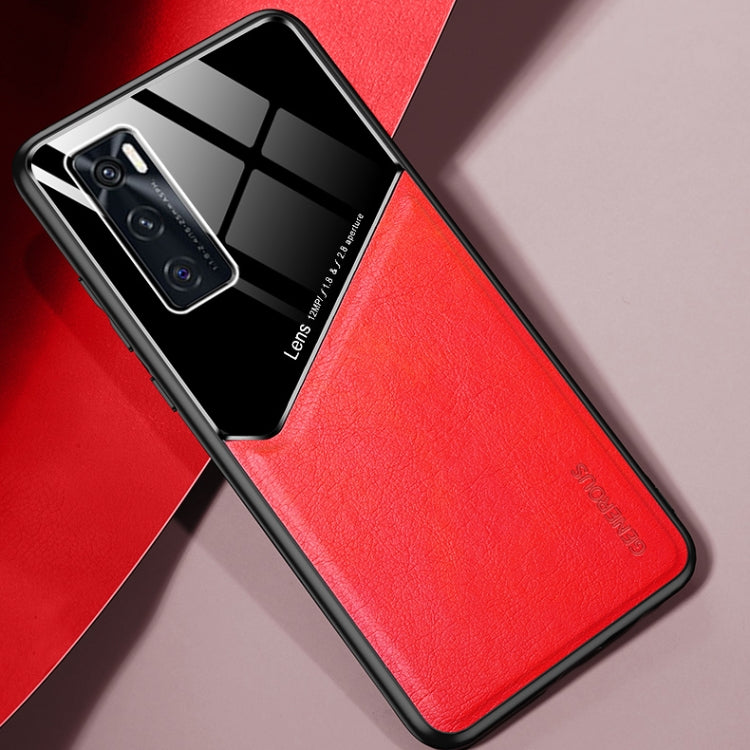 For vivo V20 SE All-inclusive Leather + Organic Glass Protective Case with Metal Iron Sheet