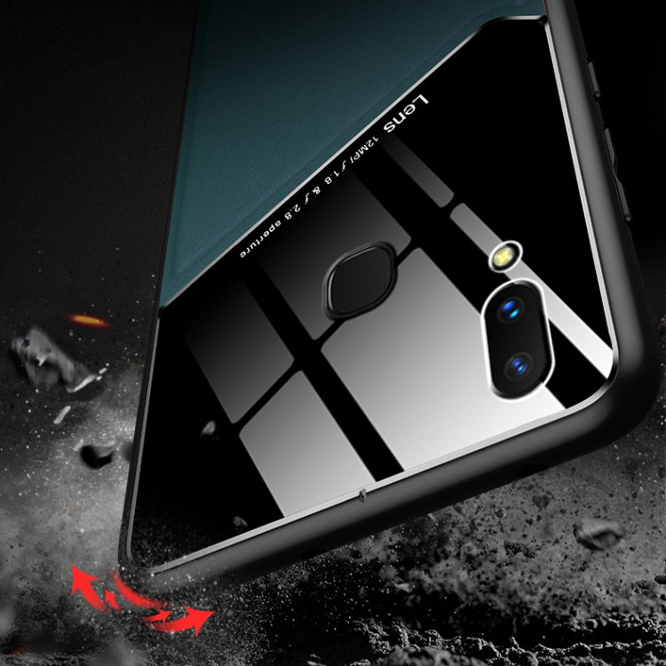 For vivo X21 / X21i All-inclusive Leather + Organic Glass Protective Case with Metal Iron Sheet