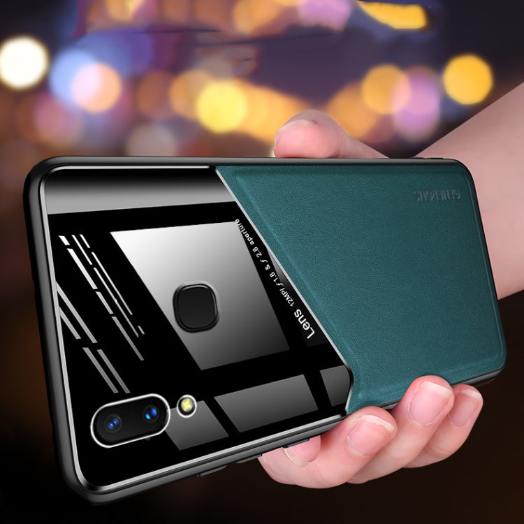 For vivo X21 / X21i All-inclusive Leather + Organic Glass Protective Case with Metal Iron Sheet