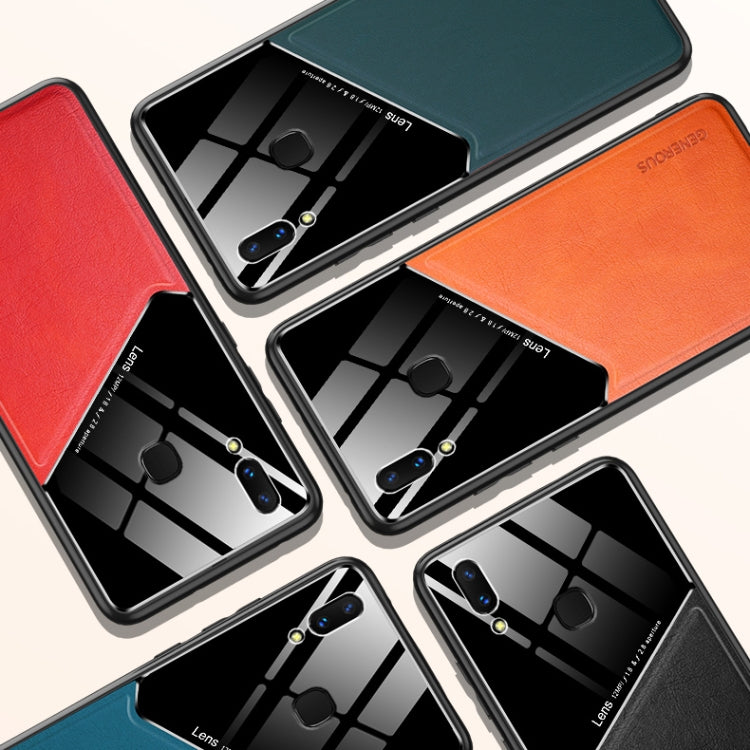 For vivo X21 / X21i All-inclusive Leather + Organic Glass Protective Case with Metal Iron Sheet