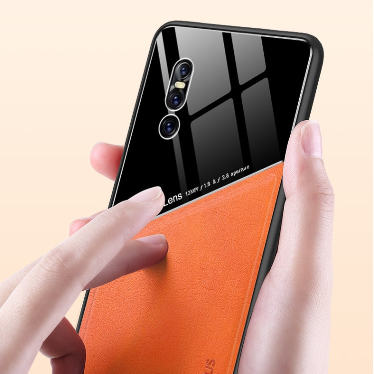 For vivo X27 All-inclusive Leather + Organic Glass Protective Case with Metal Iron Sheet