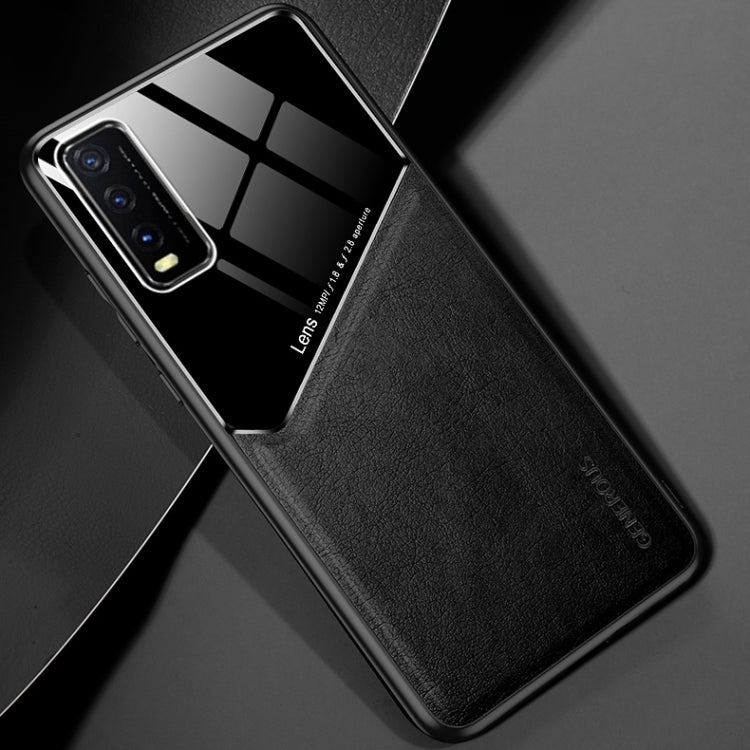 For vivo Y20 All-inclusive Leather + Organic Glass Protective Case with Metal Iron Sheet