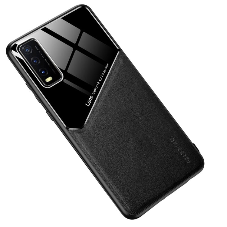 For vivo Y20 All-inclusive Leather + Organic Glass Protective Case with Metal Iron Sheet