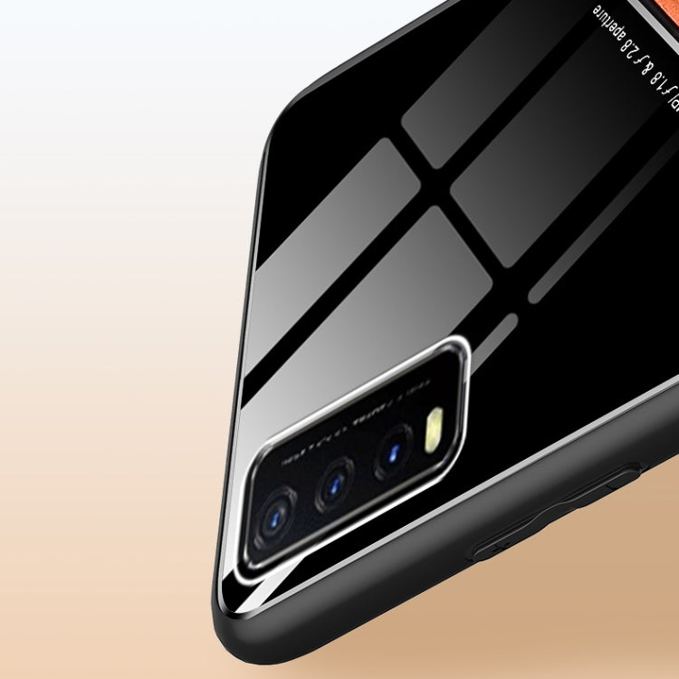 For vivo Y20 All-inclusive Leather + Organic Glass Protective Case with Metal Iron Sheet