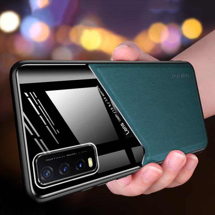 For vivo Y20 All-inclusive Leather + Organic Glass Protective Case with Metal Iron Sheet