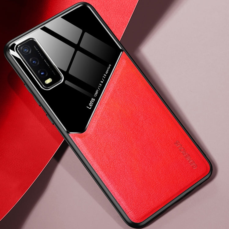 For vivo Y20 All-inclusive Leather + Organic Glass Protective Case with Metal Iron Sheet