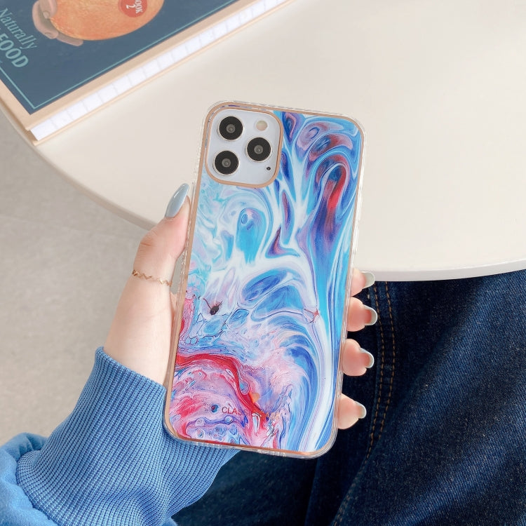 For iPhone 11 Pro Max IMD Stars River Marble Pattern Shockproof TPU Protective Case