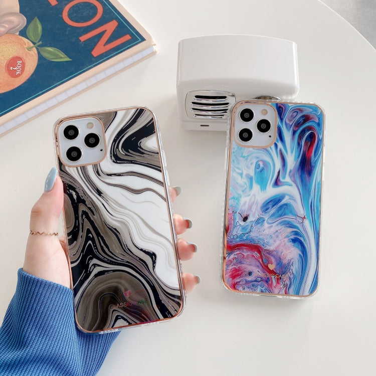 For iPhone 11 Pro Max IMD Stars River Marble Pattern Shockproof TPU Protective Case