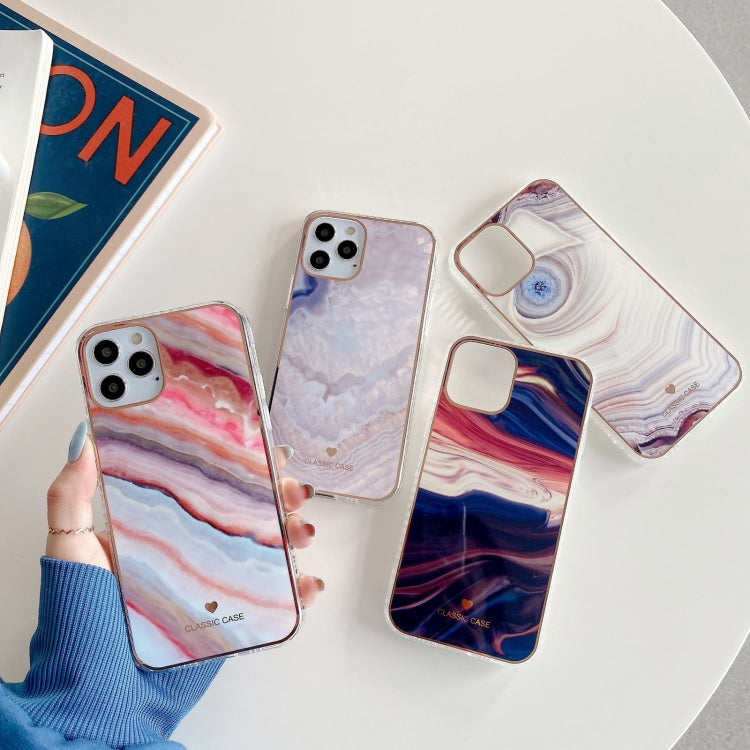 For iPhone 12 mini IMD Stars River Marble Pattern Shockproof TPU Protective Case