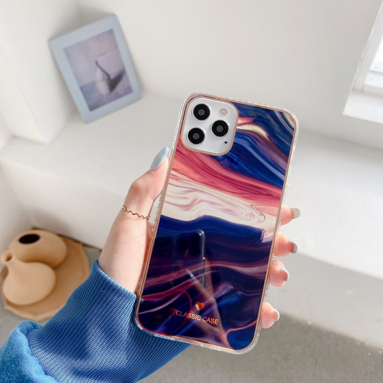 For iPhone 12 mini IMD Stars River Marble Pattern Shockproof TPU Protective Case