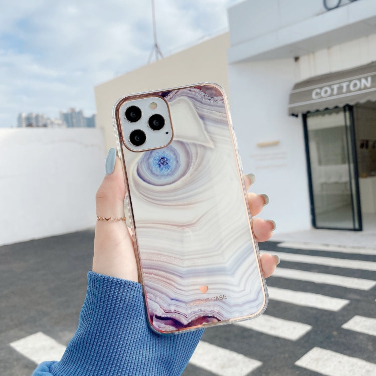 For iPhone 12 / 12 Pro IMD Stars River Marble Pattern Shockproof TPU Protective Case