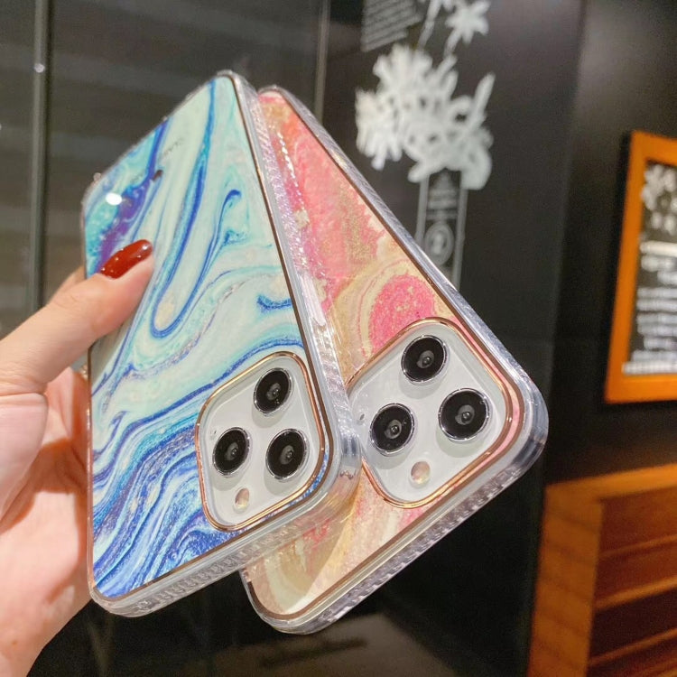 For iPhone 12 / 12 Pro IMD Stars River Marble Pattern Shockproof TPU Protective Case