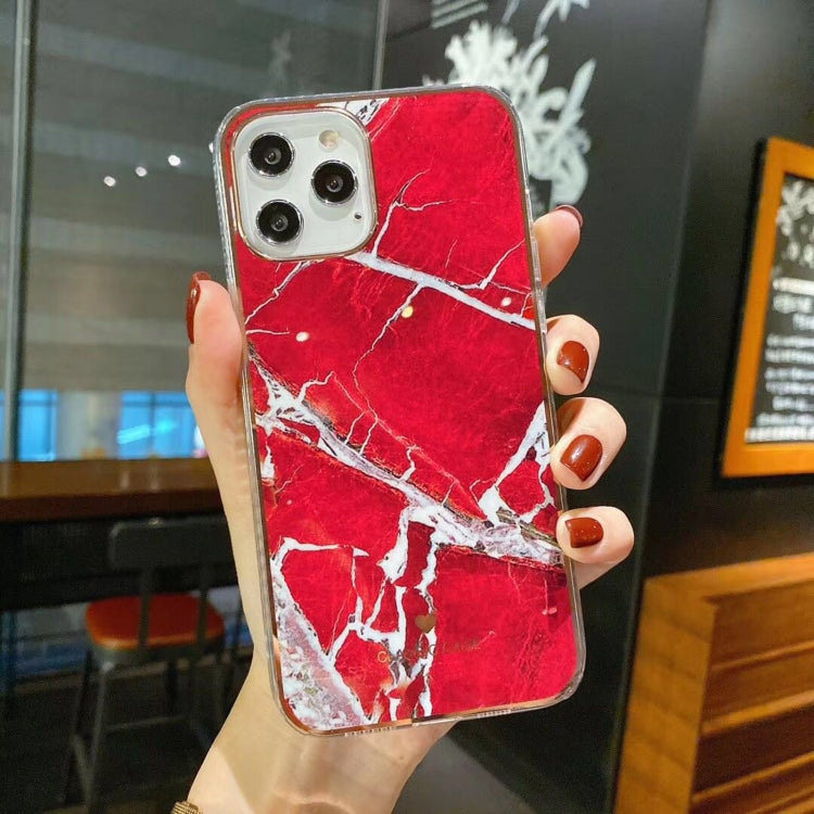For iPhone 12 / 12 Pro IMD Stars River Marble Pattern Shockproof TPU Protective Case