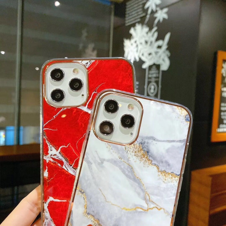 For iPhone 12 / 12 Pro IMD Stars River Marble Pattern Shockproof TPU Protective Case