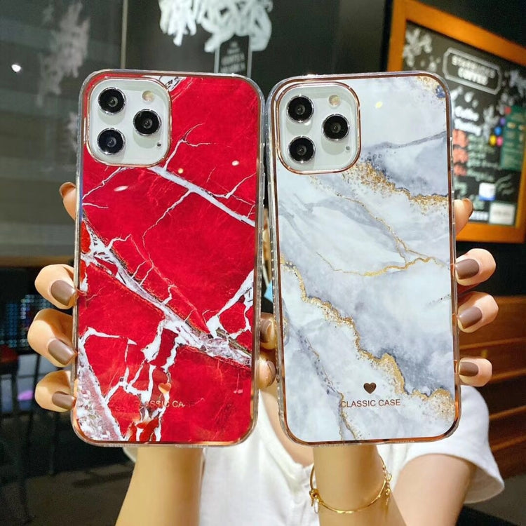 For iPhone 12 / 12 Pro IMD Stars River Marble Pattern Shockproof TPU Protective Case
