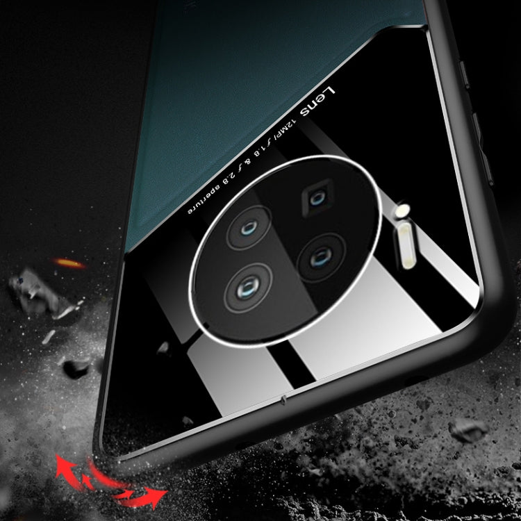 For Huawei Mate 40 All-inclusive Leather + Organic Glass Protective Case with Metal Iron Sheet