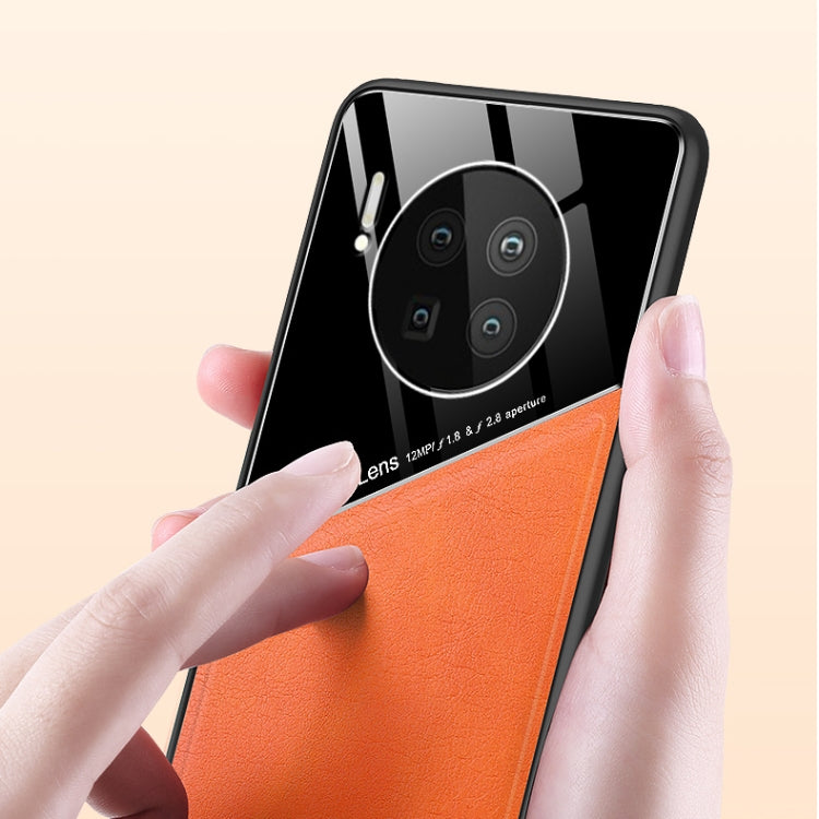 For Huawei Mate 40 All-inclusive Leather + Organic Glass Protective Case with Metal Iron Sheet