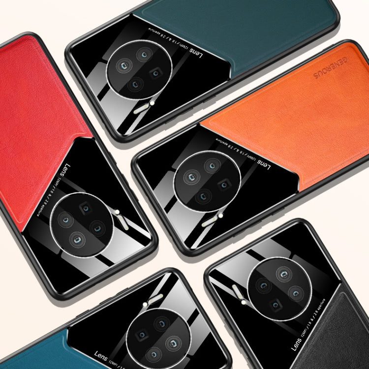 For Huawei Mate 40 All-inclusive Leather + Organic Glass Protective Case with Metal Iron Sheet