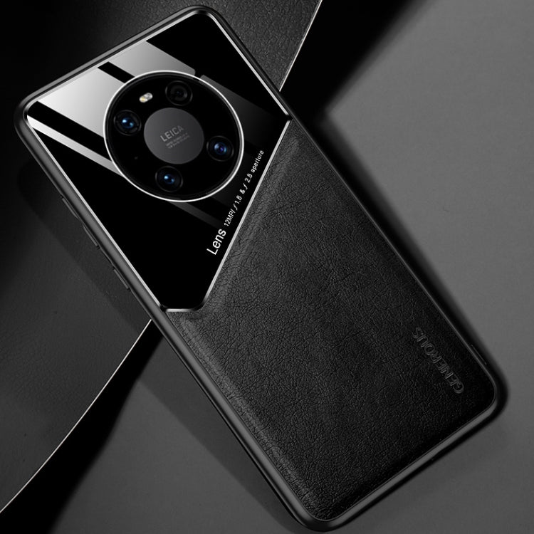 For Huawei Mate 40 Pro All-inclusive Leather + Organic Glass Protective Case with Metal Iron Sheet