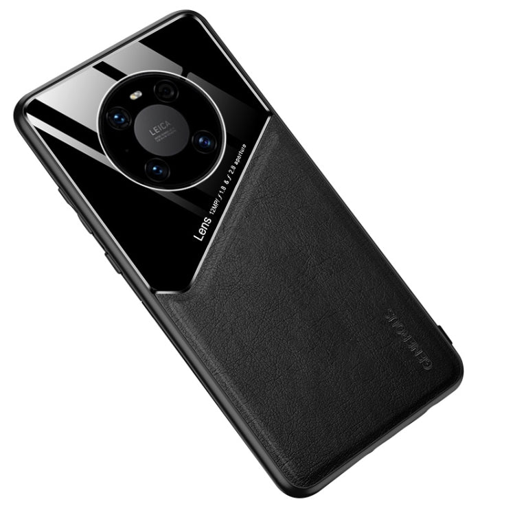 For Huawei Mate 40 Pro All-inclusive Leather + Organic Glass Protective Case with Metal Iron Sheet