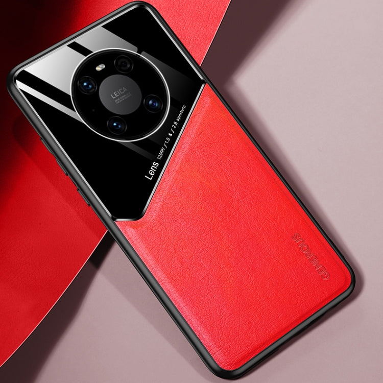 For Huawei Mate 40 Pro All-inclusive Leather + Organic Glass Protective Case with Metal Iron Sheet