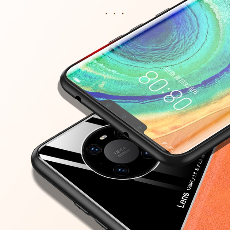 For Huawei Mate 40 Pro All-inclusive Leather + Organic Glass Protective Case with Metal Iron Sheet