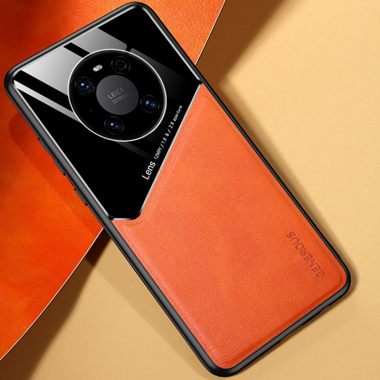 For Huawei Mate 40 Pro All-inclusive Leather + Organic Glass Protective Case with Metal Iron Sheet