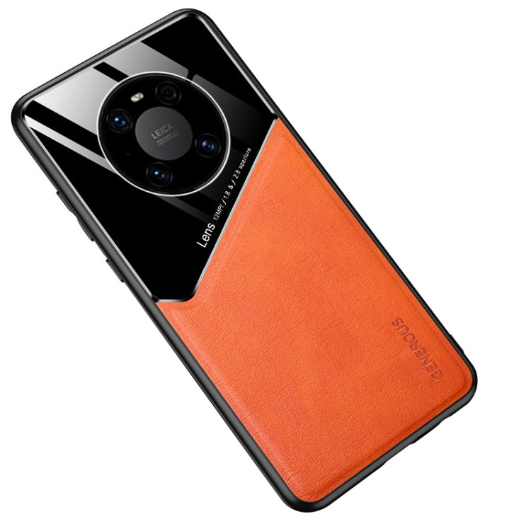 For Huawei Mate 40 Pro All-inclusive Leather + Organic Glass Protective Case with Metal Iron Sheet