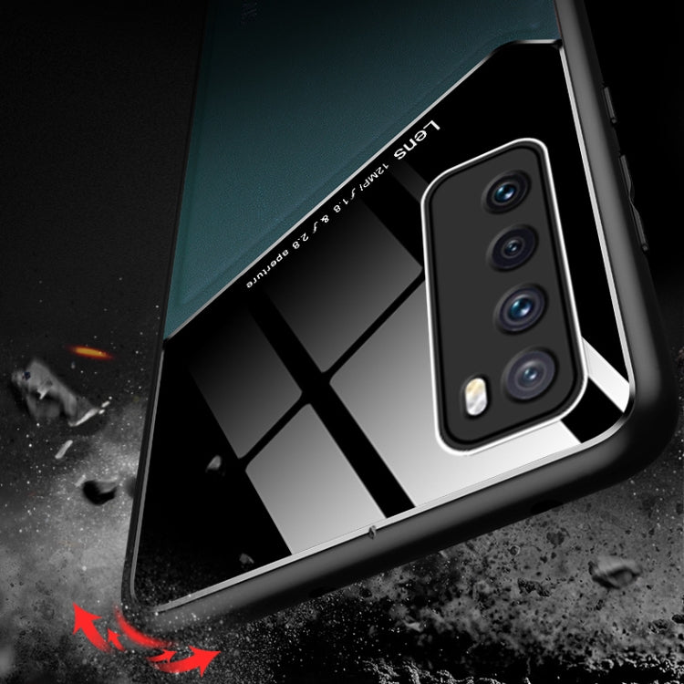 For Huawei Nova 7 All-inclusive Leather + Organic Glass Protective Case with Metal Iron Sheet