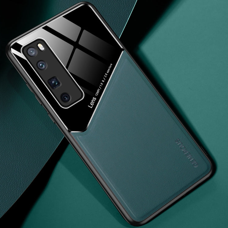 For Huawei Nova 7 Pro All-inclusive Leather + Organic Glass Protective Case with Metal Iron Sheet
