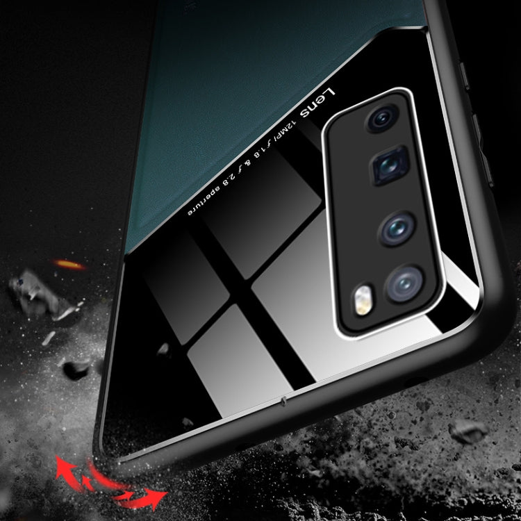 For Huawei Nova 7 Pro All-inclusive Leather + Organic Glass Protective Case with Metal Iron Sheet