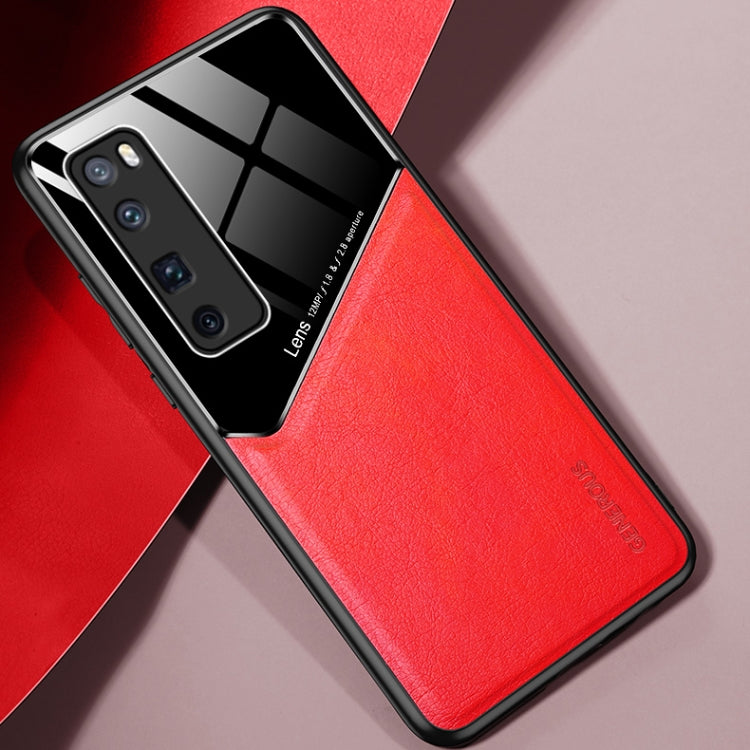 For Huawei Nova 7 Pro All-inclusive Leather + Organic Glass Protective Case with Metal Iron Sheet