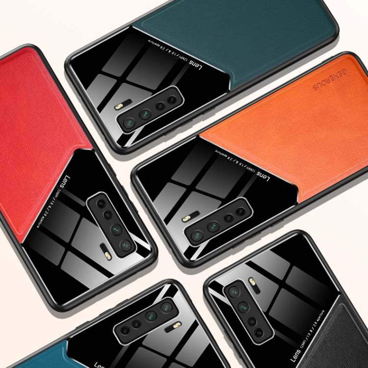 For Huawei Nova 7 SE All-inclusive Leather + Organic Glass Protective Case with Metal Iron Sheet