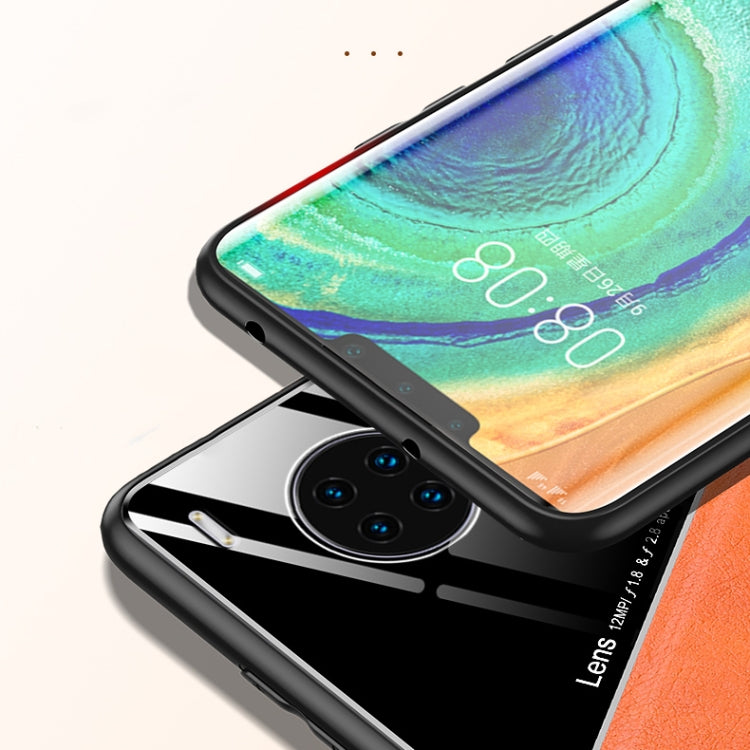 For Huawei Y9a All-inclusive Leather + Organic Glass Protective Case with Metal Iron Sheet