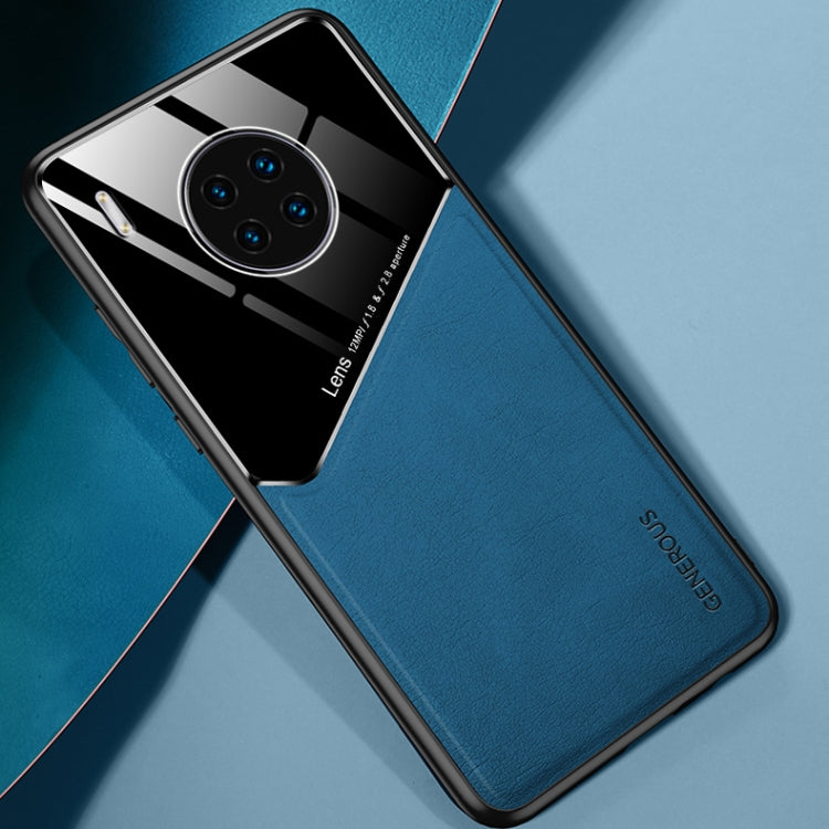 For Huawei Y9a All-inclusive Leather + Organic Glass Protective Case with Metal Iron Sheet