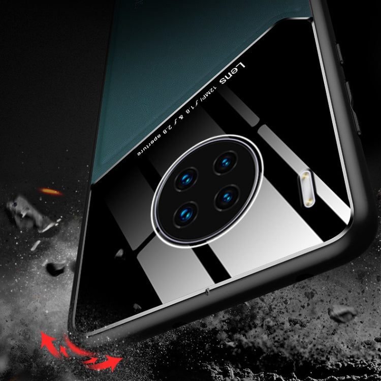 For Huawei Y9a All-inclusive Leather + Organic Glass Protective Case with Metal Iron Sheet