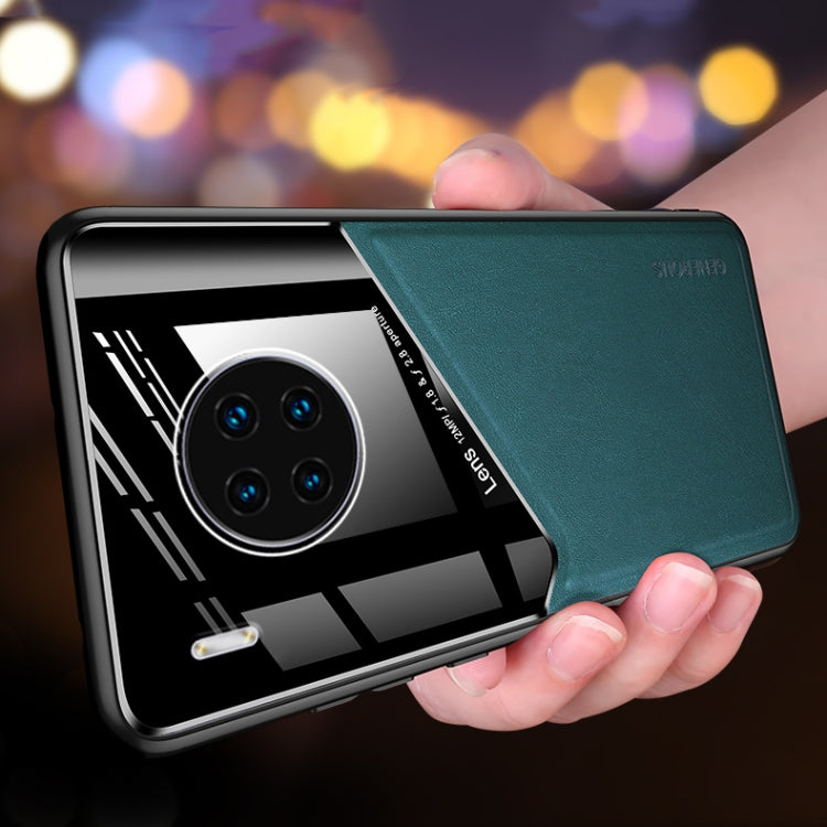 For Huawei Y9a All-inclusive Leather + Organic Glass Protective Case with Metal Iron Sheet