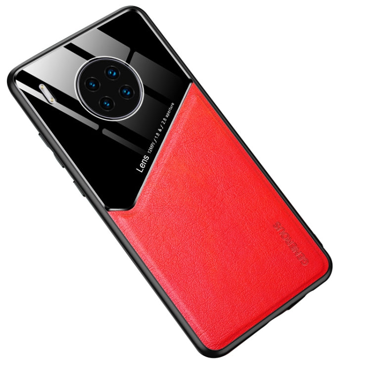 For Huawei Y9a All-inclusive Leather + Organic Glass Protective Case with Metal Iron Sheet
