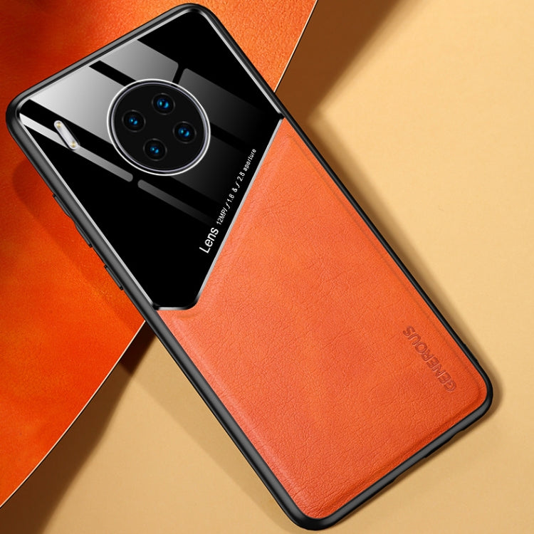 For Huawei Y9a All-inclusive Leather + Organic Glass Protective Case with Metal Iron Sheet